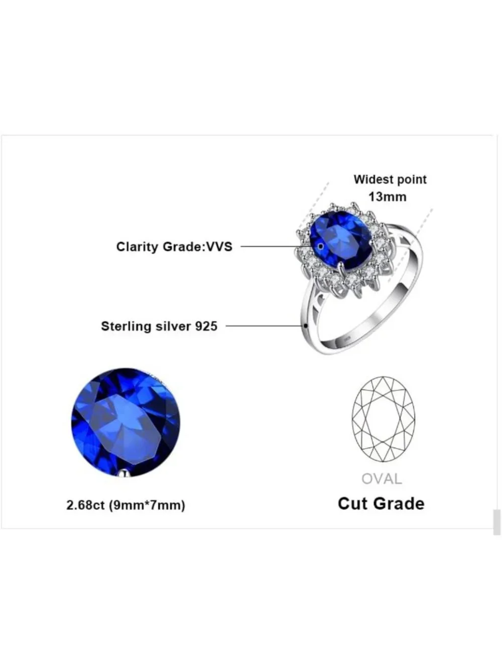 Elegant Sapphire Halo Engagement Ring | Birthstone Promise Ring for Women, 14K